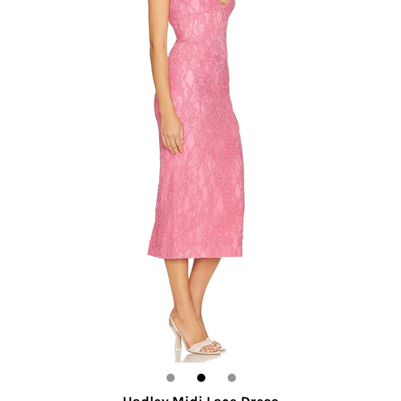 Size small. Pink Bardot Midi Dress. - Picture 2 of 3